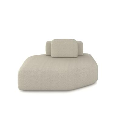 Imagem de Sofá Ilha Dakota Chaise 168cm Modulado Encosto Almofada Solta Bouclê Bege G33 - Gran Belo