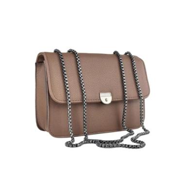 Imagem de Bolsa Com Alça De Corrente Feminina Transversal Pequena Festa Balada Moda (Marrom Café)