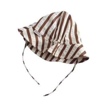 Imagem de Boné De Pescador Listrado Para Meninos E Meninas, Chapéu Casual De Alg