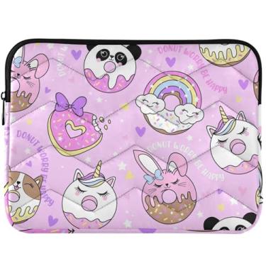 Imagem de Cute Donuts Hearts Capa protetora para laptop rosa para MacBook Pro 13 polegadas, universal, acessórios de computador de 13 a 14 polegadas