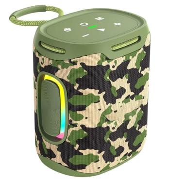 Imagem de Snsowed Alto-falante BT Portátil de Alta Potência Com Luzes RGB, à Prova D'água, Graves Potentes, Conectividade Sem Fio, Vários Modos de Reprodução, Bateria de Longa Duração, (Camuflar)