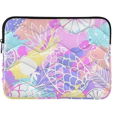 Imagem de Tropics Abacaxi Colorido Acolchoado Capa Protetora para Laptop Capa Protetora Durável Capa para Notebook Universal 13 polegadas