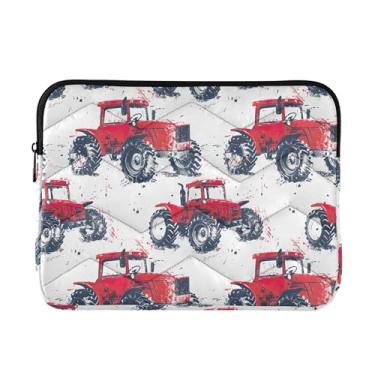 Imagem de Bolsas de trabalho femininas de trator vermelho, bolsas de computador para laptops para mulheres, à prova de choque, capa protetora para transporte de computador, capas de computador de 15,6 polegadas