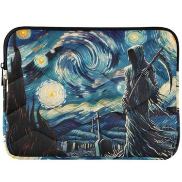 Imagem de Capa protetora personalizada para laptop Starry Night Grim Reaper para MacBook Air 13, acessórios de computador universais de 13 a 14 polegadas