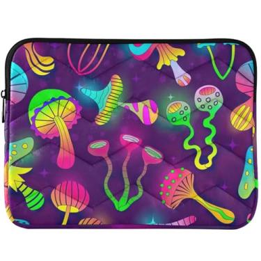 Imagem de Capa para notebook neon cogumelos coloridos e fofos, capas universais para laptop de 13 a 14 polegadas, capas e capas para MacBook de 13 polegadas