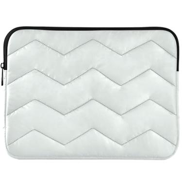 Imagem de Capa protetora para notebook personalizada, creme menta, branca, acolchoada, moderna, fofa, capa protetora universal para laptop de 13 polegadas