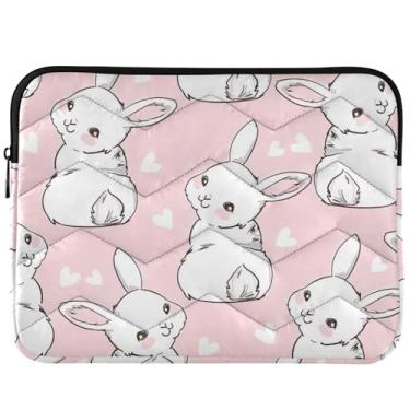 Imagem de Capa protetora para laptop de 13 polegadas universal de 33 a 14 polegadas com capa protetora para laptop fofa coelho coelho rosa branco