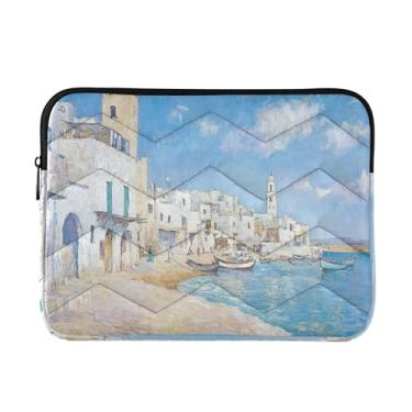 Imagem de Bolsa de trabalho feminina vintage gato malhado marrom 33-13,3 polegadas, proteção abrangente, bolsa de trabalho feminina, marroquino outono cidade azul-1, G