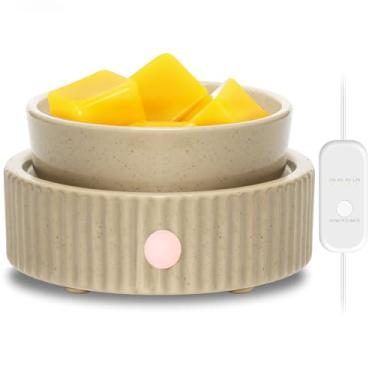 Imagem de Aquecedor de cera derretido com 4 temporizadores - Aquecedor de cerâmica 3 em 1 para perfumado, queimador elétrico de cera para fragrância de casa, escritório, quarto, decoração de casa e escolha de