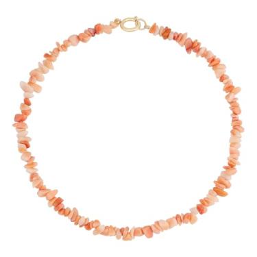 Imagem de KELITCH Colar de pedras coloridas moda feminina requintado colar de contas turquesa estilo boêmio joia à prova d'água joia irregular pedra natural presente, Pedra natural