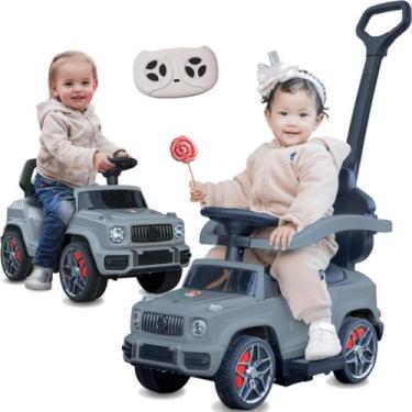 Imagem de Carrinho Eletrico com Empurrador Bandeirante Jipe 4 em 1 6V Cinza