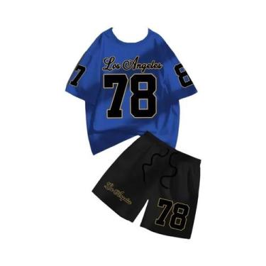 Imagem de Conjunto De Camiseta Casual De Verão Para Homens Com Estampa E Shorts,