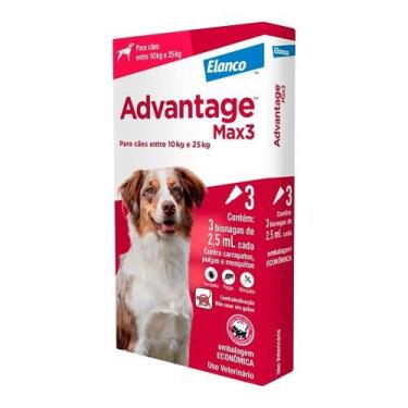 Imagem de Antipulgas e Carrapatos Advantage Max3 - Para Cães de 10 a 25kg 2,5ml 
