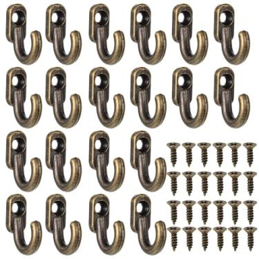 Imagem de Molain 20 ganchos pequenos para chave, suporte de chave, ganchos de parede de liga de zinco com parafusos, bronze, cabides utilitários para chaves, chapéu, copo, casaco, imagem