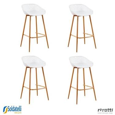 Imagem de Kit 4 Banquetas Clarice Várias Cores - Rivatti, Branco