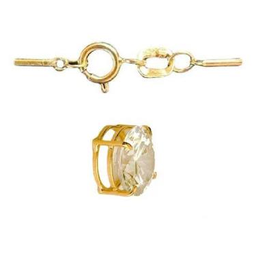 Imagem de Colar Gargantilha Fio de Nylon Ponto de Luz Ouro 18K - Caribe Joias, O