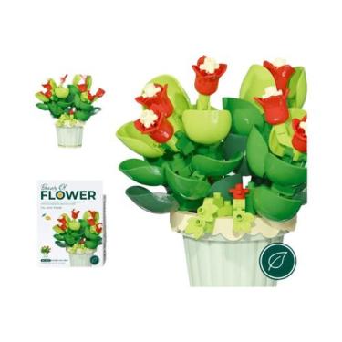 Imagem de Blocos De Montar Mini Flores Para Crianças Quebra-Cabeça Suculentas Le