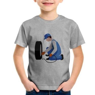 Imagem de Camiseta Infantil Borracharia - Foca na Moda, Cinza, 6