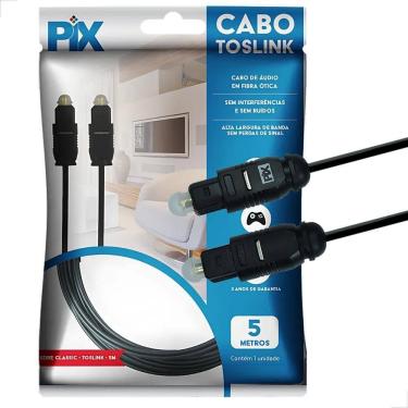 Imagem de 2X Cabo De Áudio Óptico Digital 5M Toslink Plug Gold 5 Metro