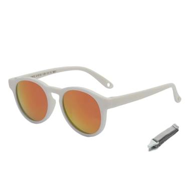 Imagem de LOLOFR Óculos de sol infantil de silicone macio ecológico de 0 a 3 anos, proteção UV polarizada, óculos de sol leves e flexíveis para bebês, C3, 115mm