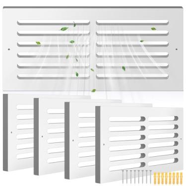 Imagem de Leinuosen 4 peças de tampa de ventilação de retorno de 40,6 x 20,3 cm, adequada para abertura de duto de 35,5 x 15,4 cm, grade de parede HVAC para parede lateral e teto, casa, banheiro, cozinha