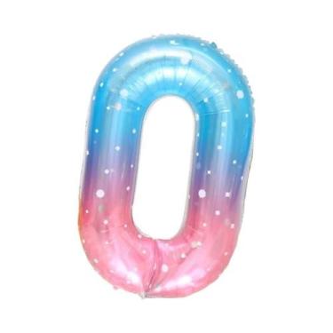 Imagem de Balões De Folha Gigantes De 40 Polegadas Com Números, Cor Gradiente Cé
