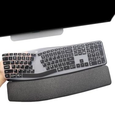 Imagem de Capa de teclado para teclado Logitech K860/Logitech Ergo K860 sem fio, acessórios Logitech K860, protetor de teclado K860, preto