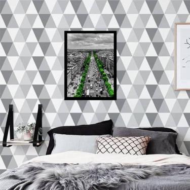 Imagem de Quadro Decorativo Fotografia Árvores Verdes Cidade 24X18Cm