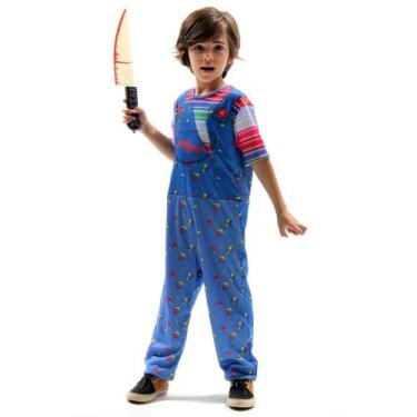 Imagem de Fantasia Infantil Boneco Assassino Chucky Halloween Macacão - Sulameri