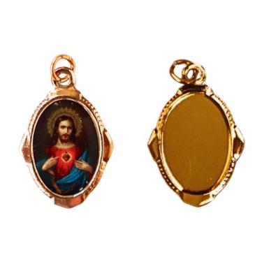 Imagem de Medalha Sagrado Coração de Jesus Chapa Resinada 2 unid