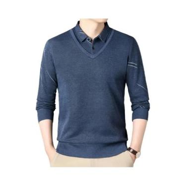 Imagem de Camisa Polo Masculina De Pulôver Forrada Com Fleece Outono Inverno Cas