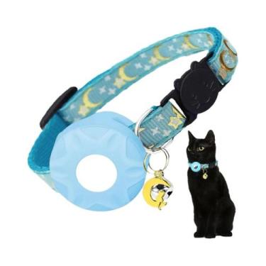 Imagem de Coleira Para Gatos E Cães Pequenos Com Suporte Para AirTag E Ornamento