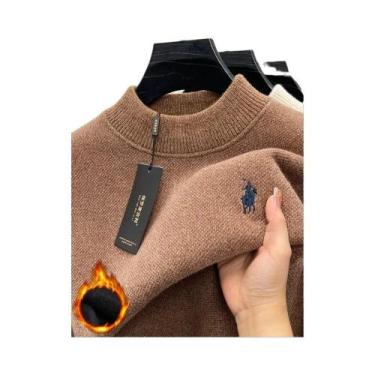 Imagem de Suéter Masculino De Veludo Com Gola Redonda, Casual, De Marca De Desig