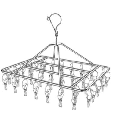 Imagem de Varal De 40 Clips Inox Prendedores Pratico E Retrátil Cabide Para Roupas Intimas Para Pequenas