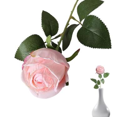 Imagem de Rosas realistas – Ornamento de flor artificial, decoração de casamento em casa, adereços de fotografia retrô para estúdio, aniversários, mesa de parabéns, quarto, recepção, sala de estar, proposta de
