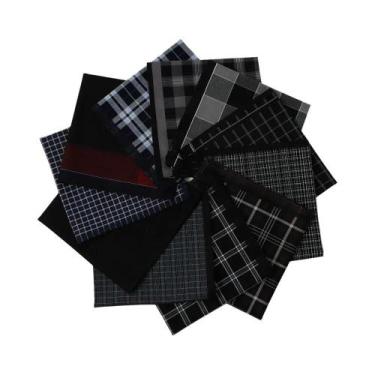 Imagem de Lenços De Bolso Xadrez De Algodão Puro Para Homens, Pacote Com 6, Lenç