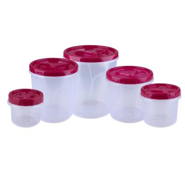 Imagem de Conjunto 5 Potes Porta Mantimentos Redondo MB 3628 Sortido