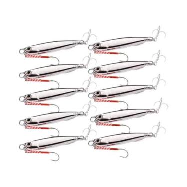 Imagem de Iscas De Metal Prateadas 10pcs 20g 30g 40g Isca De Pesca Para Água Sal