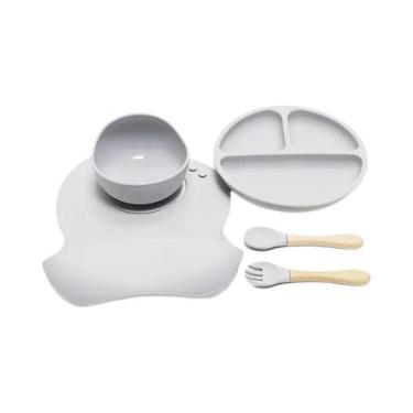 Imagem de Conjunto De Pratos De Silicone Para Crianças Com Sucção, Tigela Antide