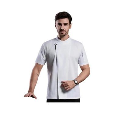 Imagem de Jaleco De Chef De Algodão Preto E Branco De Alta Qualidade Para Cateri