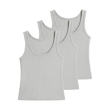 Imagem de Kit com 3 Blusas Feminina Regata Hering N1te-Feminino