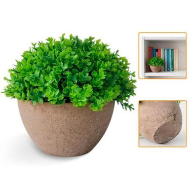 Imagem de Vaso Decorativo Planta Artificial Estocasa Buxinho Realista Decoração,
