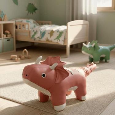 Imagem de Puff Infantil Dinossauro Rosa 35cm - Importado