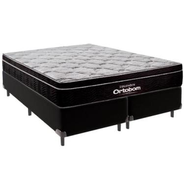 Imagem de Cama Box Queen e Colchão Elegant Molas Ensacadas Ortobom Preto