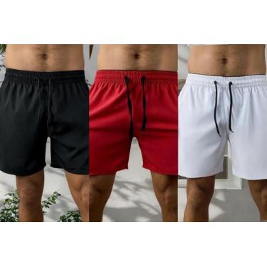 Imagem de Kit Com 3 Bermuda Tactel Com Cordão e Elástico Cores Sortida - Wju Jea
