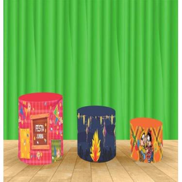 Imagem de Capa Para Trio De Mesas Cilindro Chico Bento Kit 3 Capas - Fantasia Br