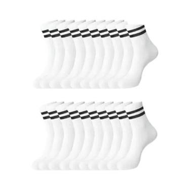 Imagem de Meias Esportivas Femininas De Comprimento Médio Respiráveis Pretas E B