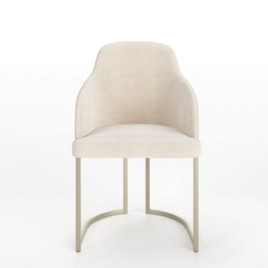 Imagem de Cadeira Estofada com Pés de Aço Albany Champanhe/Linked