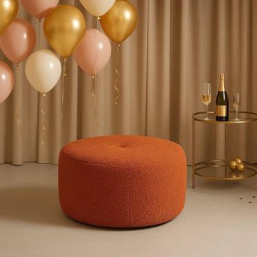 Imagem de Puff Orgânico 60 Cm X 42 Cm Bouclê Rita Terracota