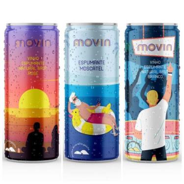 Imagem de KIT DEGUSTAÇÃO C/6 UN. DE LATAS MOVIN (2 BRUT BRANCO, 2 BRUT ROSÉ e 2 